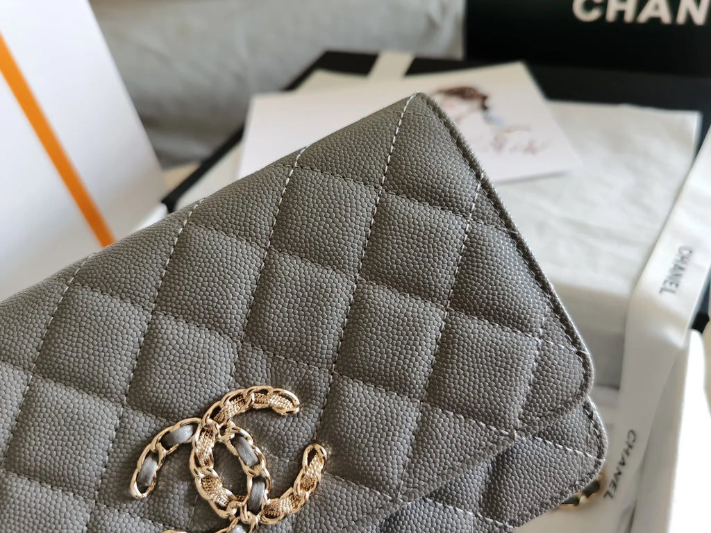 Grey Mini Flap Bag Y795