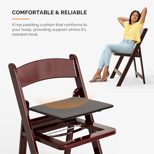 White 4 PC Resin Folding Chairs with Cushion U89386