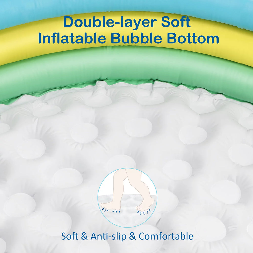 59'' x 13'' Inflatable 3 Rings Round Kiddie Pool V11995