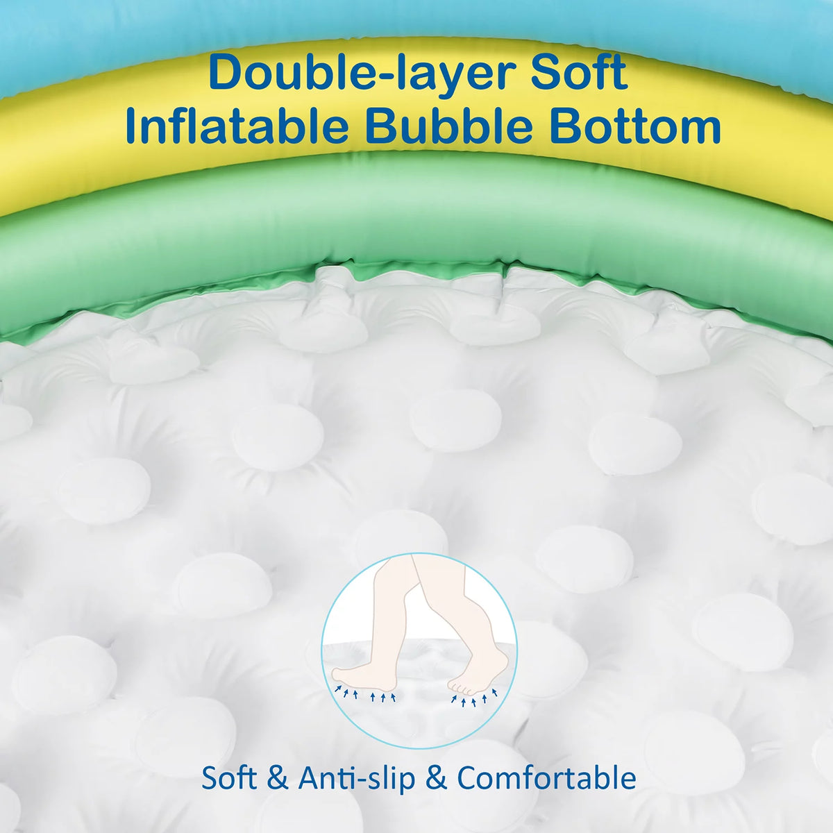 59'' x 13'' Inflatable 3 Rings Round Kiddie Pool V11995