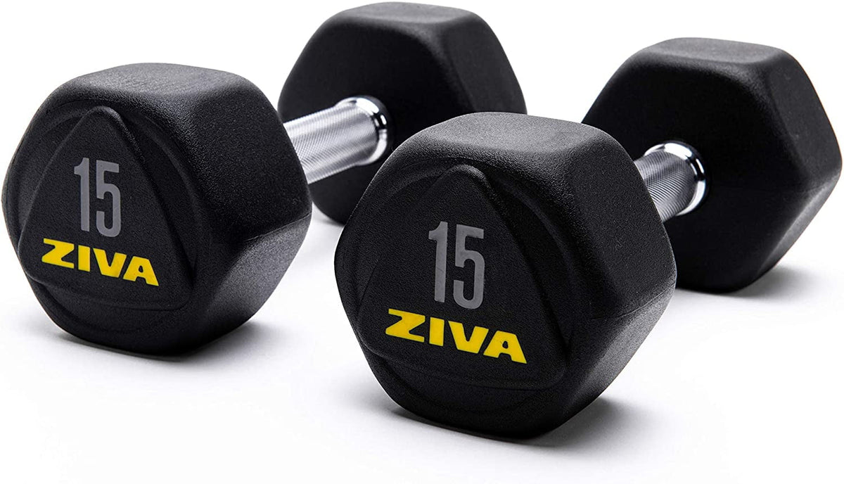 20 Lbs Urethane Rubber Hex Dumbbells J172