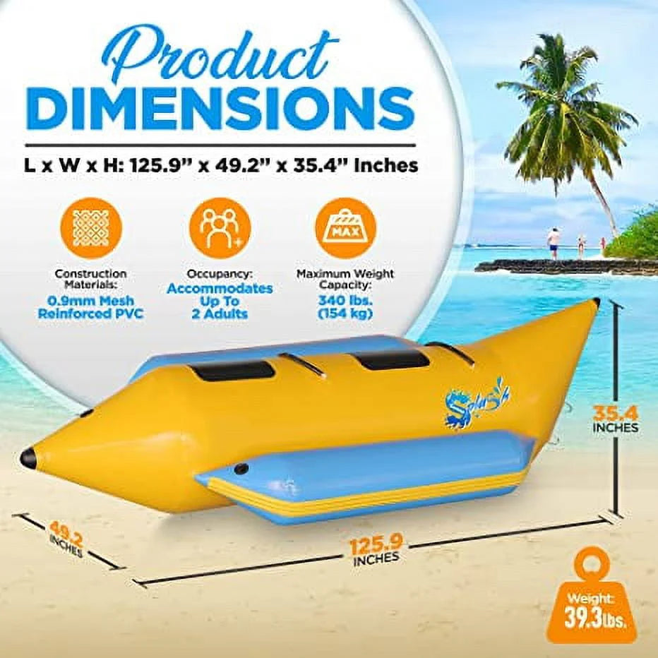 Inflatable Banana Boat with Storage Bag and Foot Pump F51464