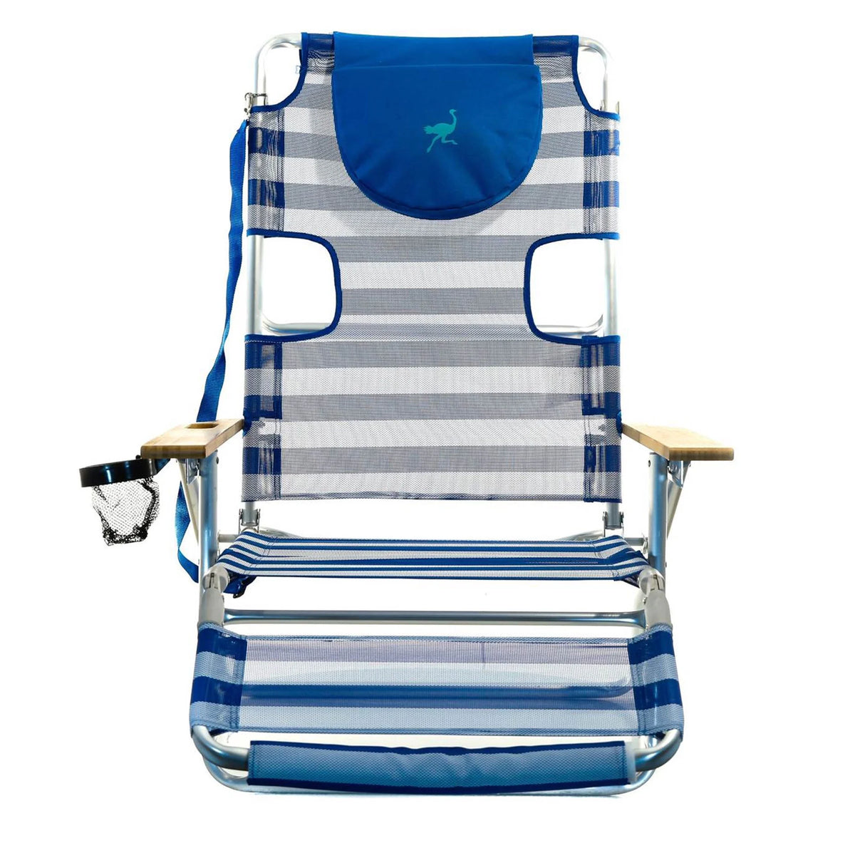 Striped Blue Reclining Beach Chair D56534