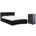 Black Queen Captains Bed and 4-Drawer Dresser Set G745