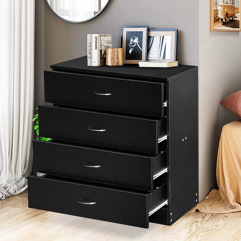 Black 4 Drawer Wood Dresser T50975