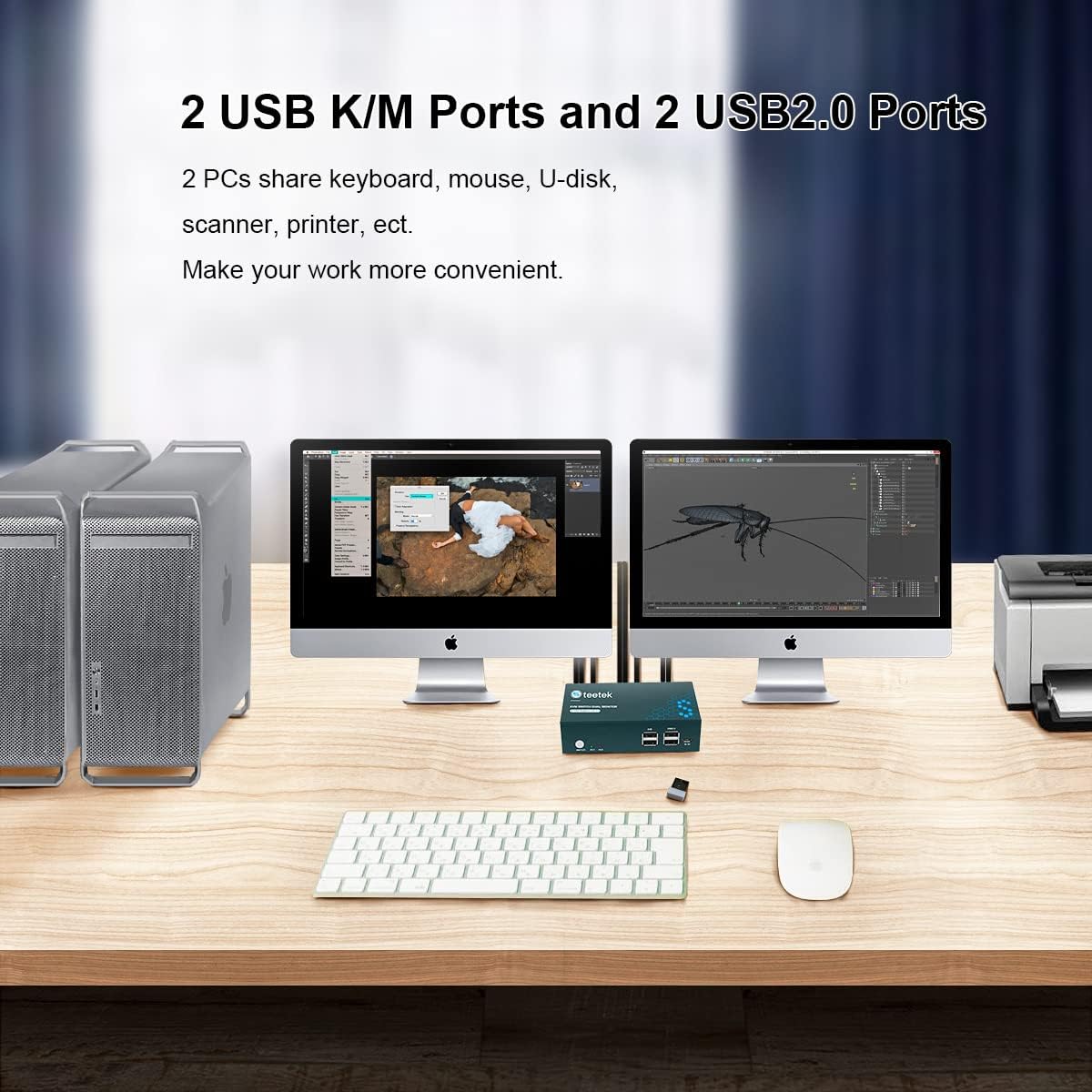 Dual Monitor 2 Port 4K@60Hz HDMI KVM Switch G324