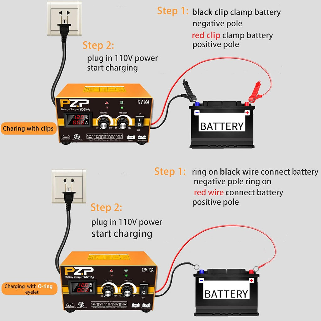 12 Volt 10A Automatic Battery Charger H779015