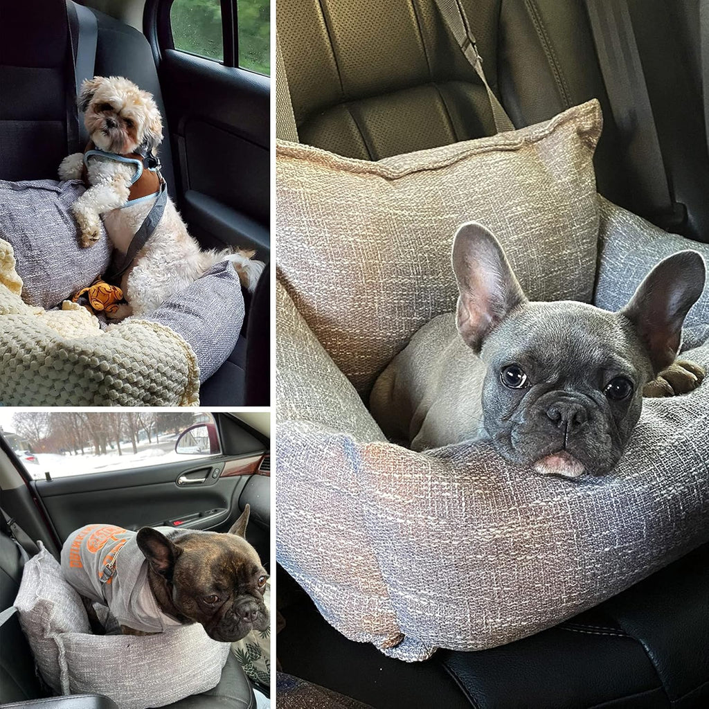 Washable Dog Car Seat with Clip-On Leash X419012