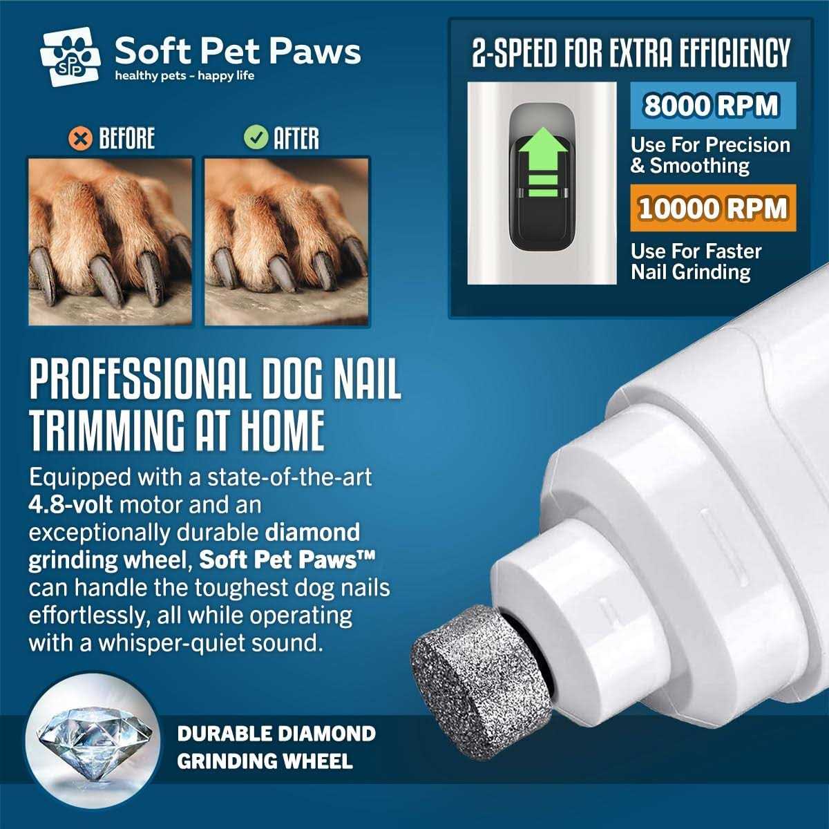 Dog Nail Grinder with 2 LED Lights I9782