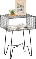 Light Pink 2-Tier Metal Side Table with Storage Shelf L496839