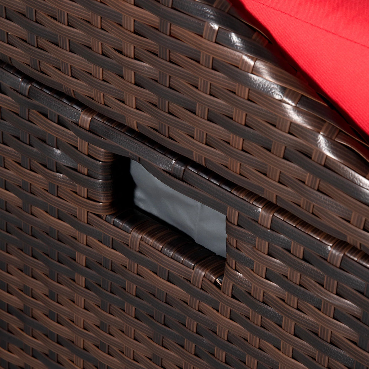 Red Wicker Storage Bench Q73886