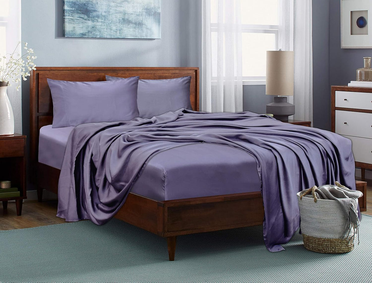 100% Tencel Lyocell Bed Sheets Set 5PC Split King Taupe C712