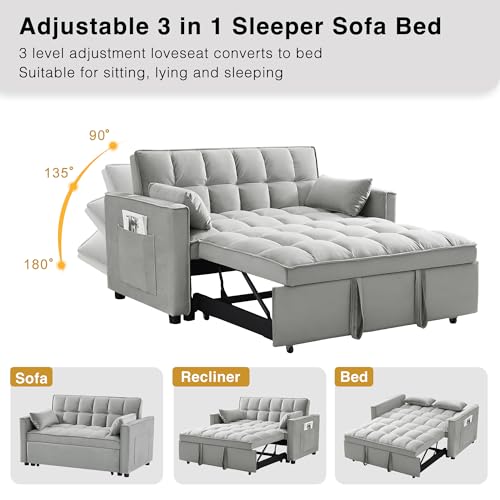 Velvet Convertible Sleeper Sofa Bed I777