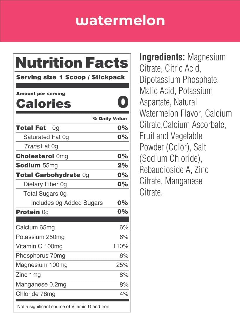 Watermelon Sugar Free Electrolyte Powder 90 Servings C5108