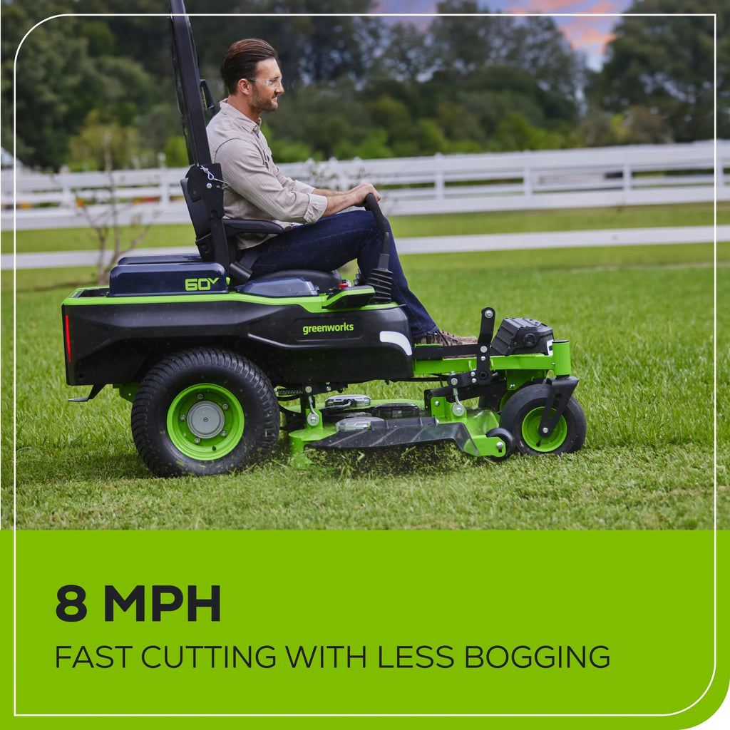 60V Zero Turn Riding Mower with Batteries and Charger N994968