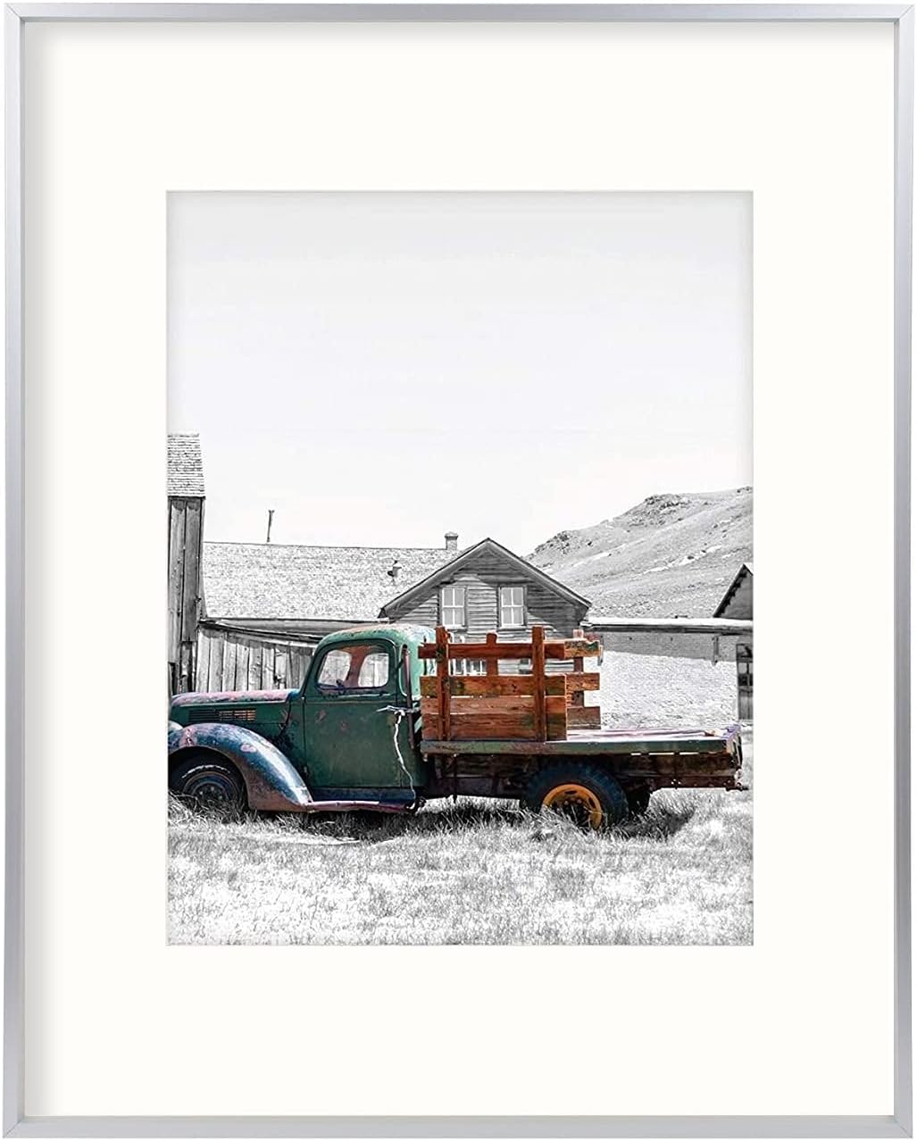 16x20 Satin Aluminum Photo Frame with Ivory Mat I242408