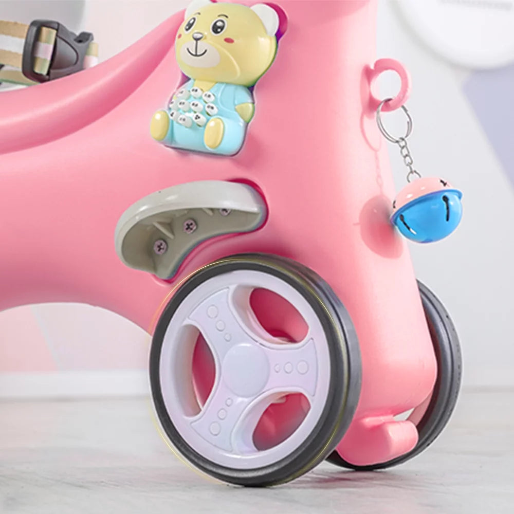 Pink Unicorn Ride On Toy with Push Handle Y167