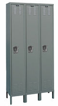 Gray 3 Wide 1 Tier Wardrobe Locker A247
