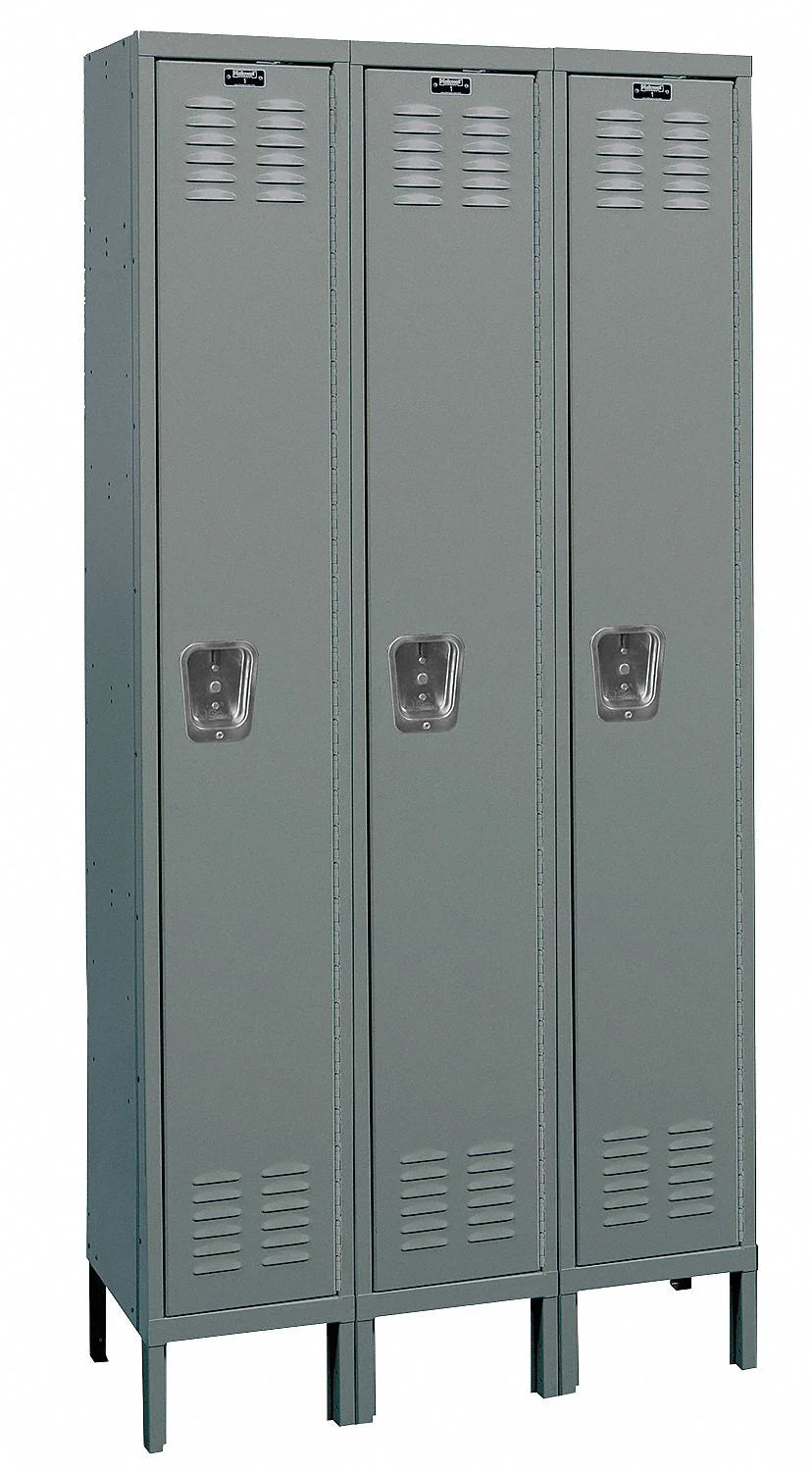 Gray 3 Wide 1 Tier Wardrobe Locker A247
