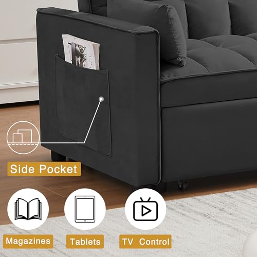 Velvet Convertible Sleeper Sofa Bed I777