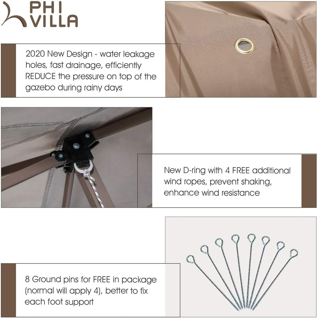 13'x13' UV Block Gazebo Canopy with Hardware Kits E898