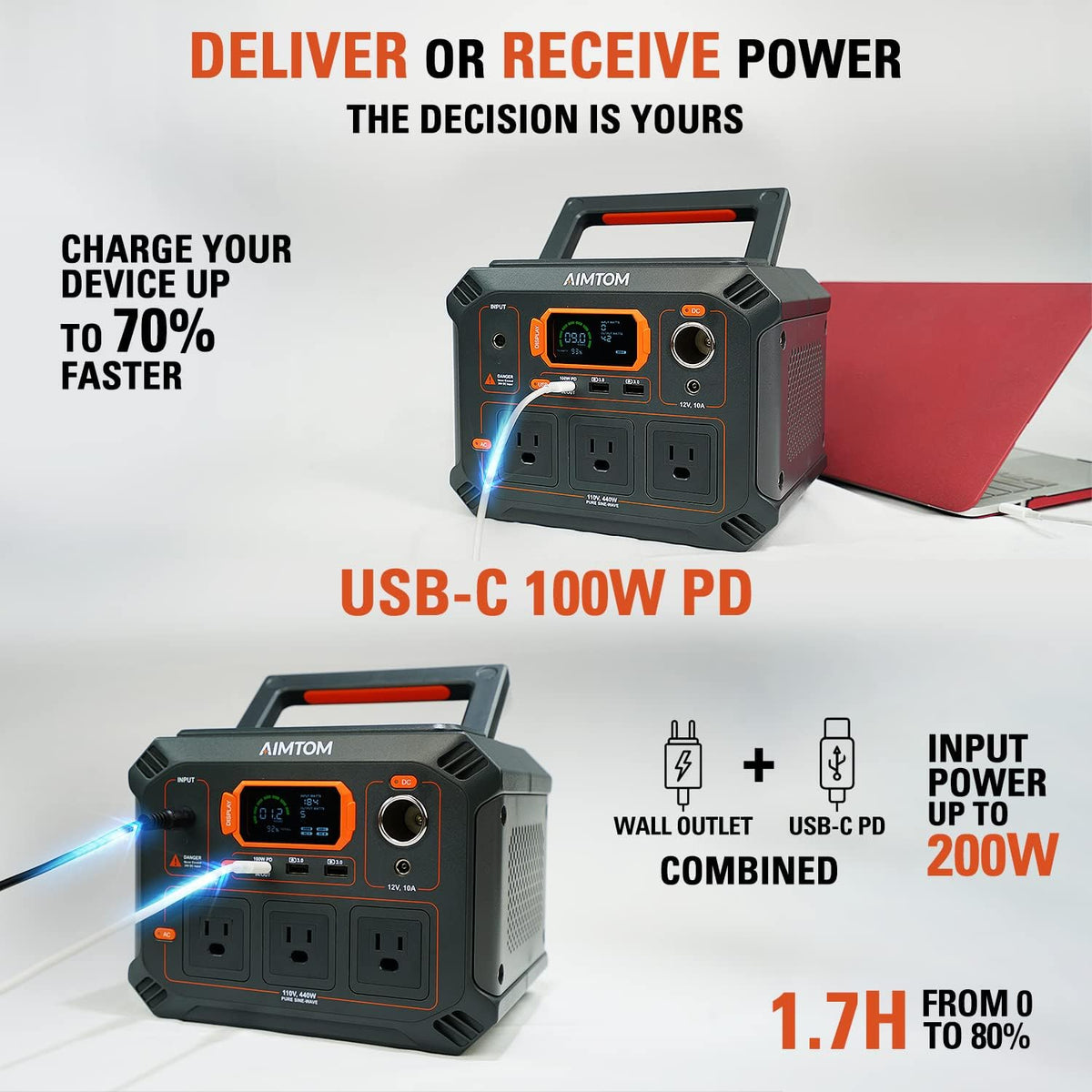 Portable Power Station 403Wh Lithium Battery Solar Generator L98152