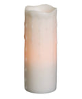 White LED Wax Dripping Pillar Candle Set of 3 G38535