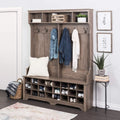 Gray Hall Tree with Bench and Shoe Storage L8522