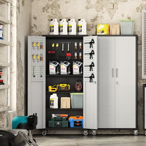 Metal Garage Storage Cabinet with Wheels K5254