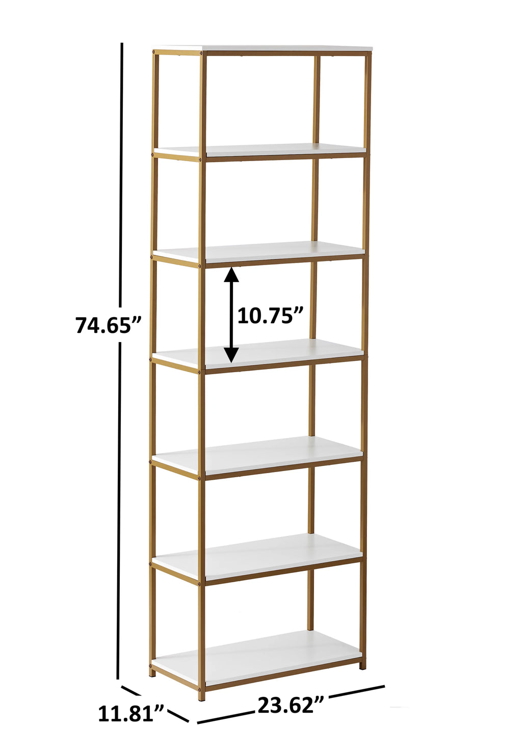 6-Shelf Metal Frame Bookcase Z982