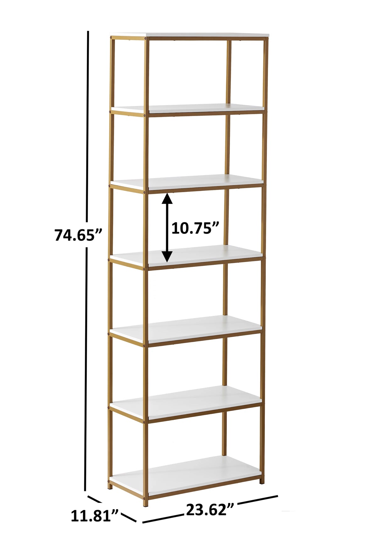 6-Shelf Metal Frame Bookcase Z982