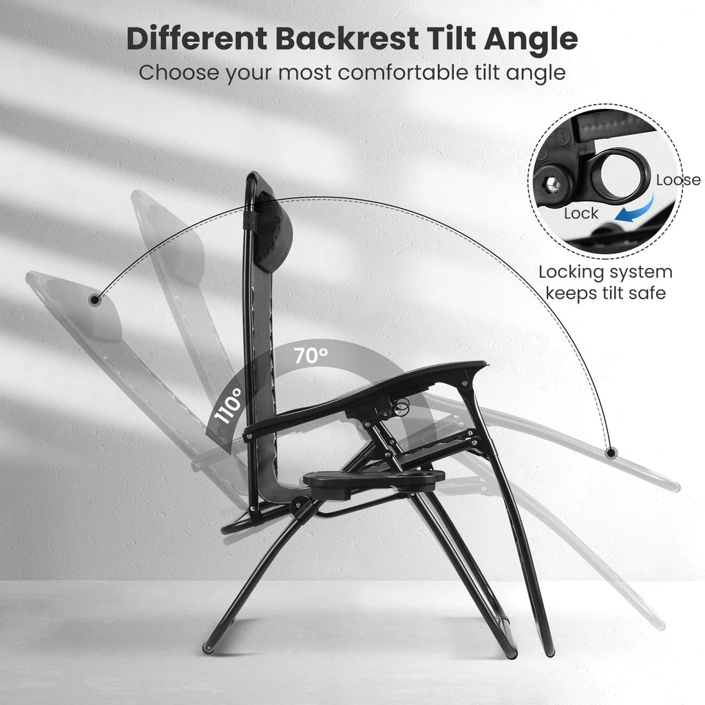 Set of 2 Black Zero Gravity Chair S59038