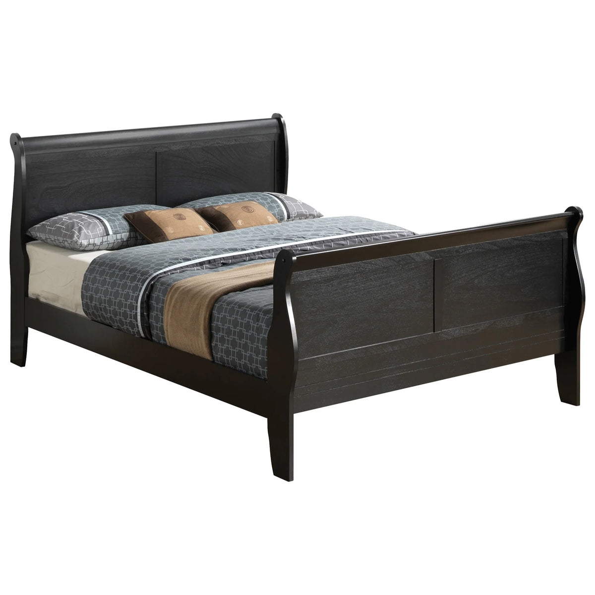 Black Full Size Sleigh Bed F36403