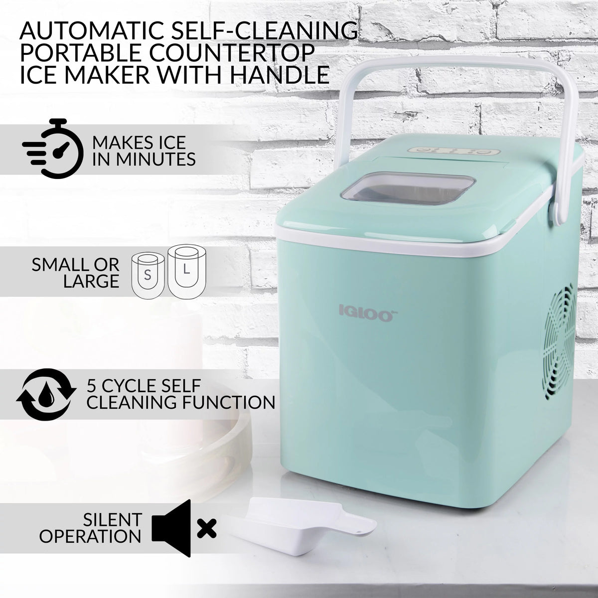26-Pound Automatic Self-Cleaning Portable Countertop Ice Maker Machine, Black X213