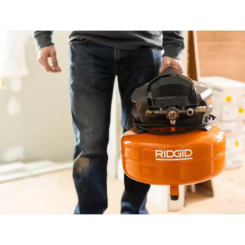 6 Gal. Portable Electric Pancake Air Compressor with Nailer & Stapler P8312