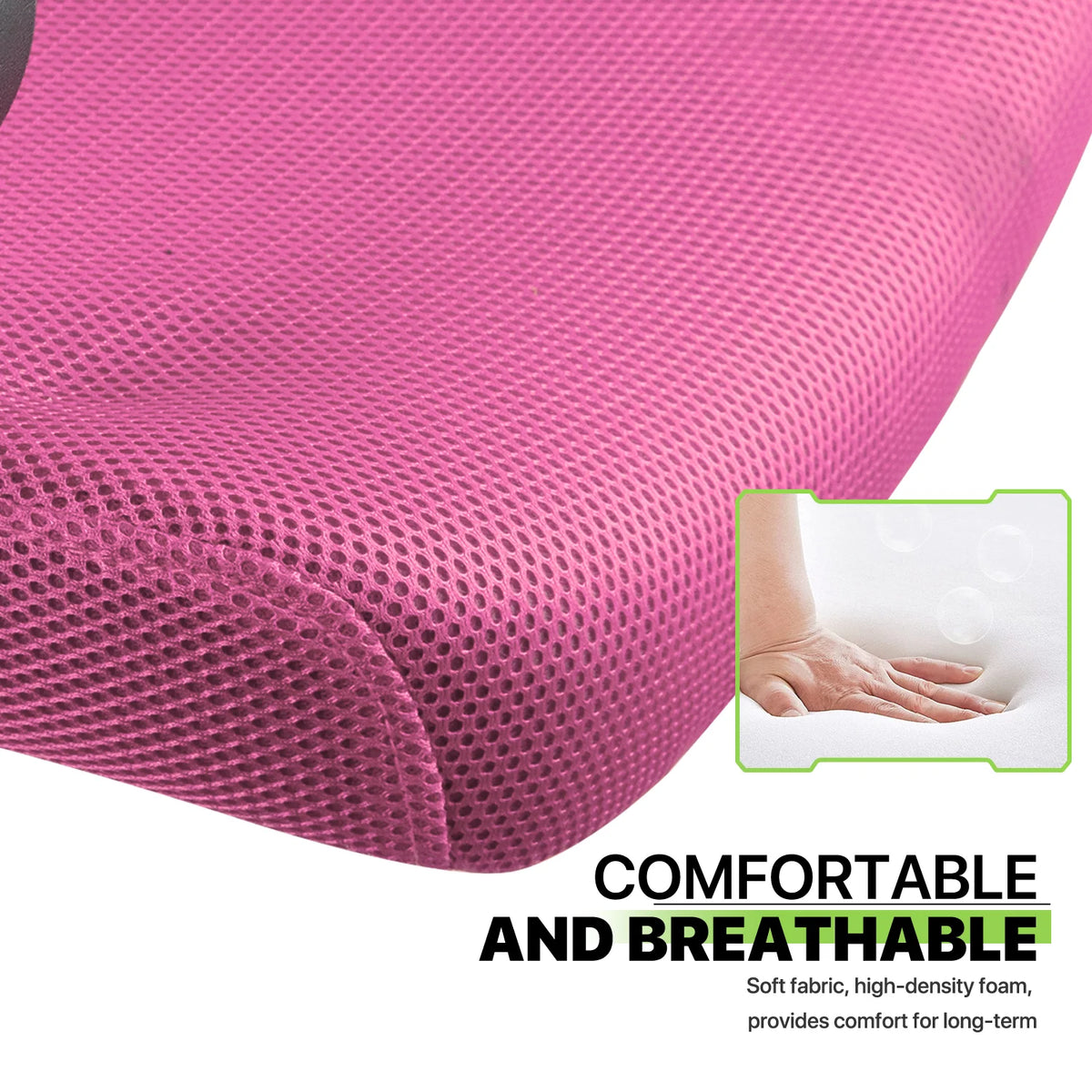 Pink Mesh Office Chair with Armrests Y5271