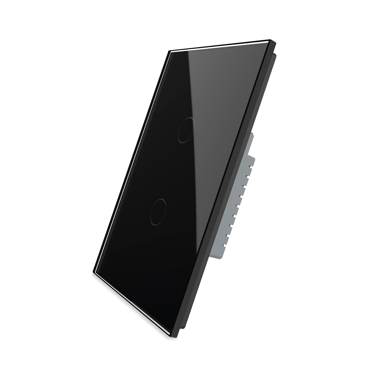 Black Wall Touch Light Switch, 2 Gang 1 Way N919