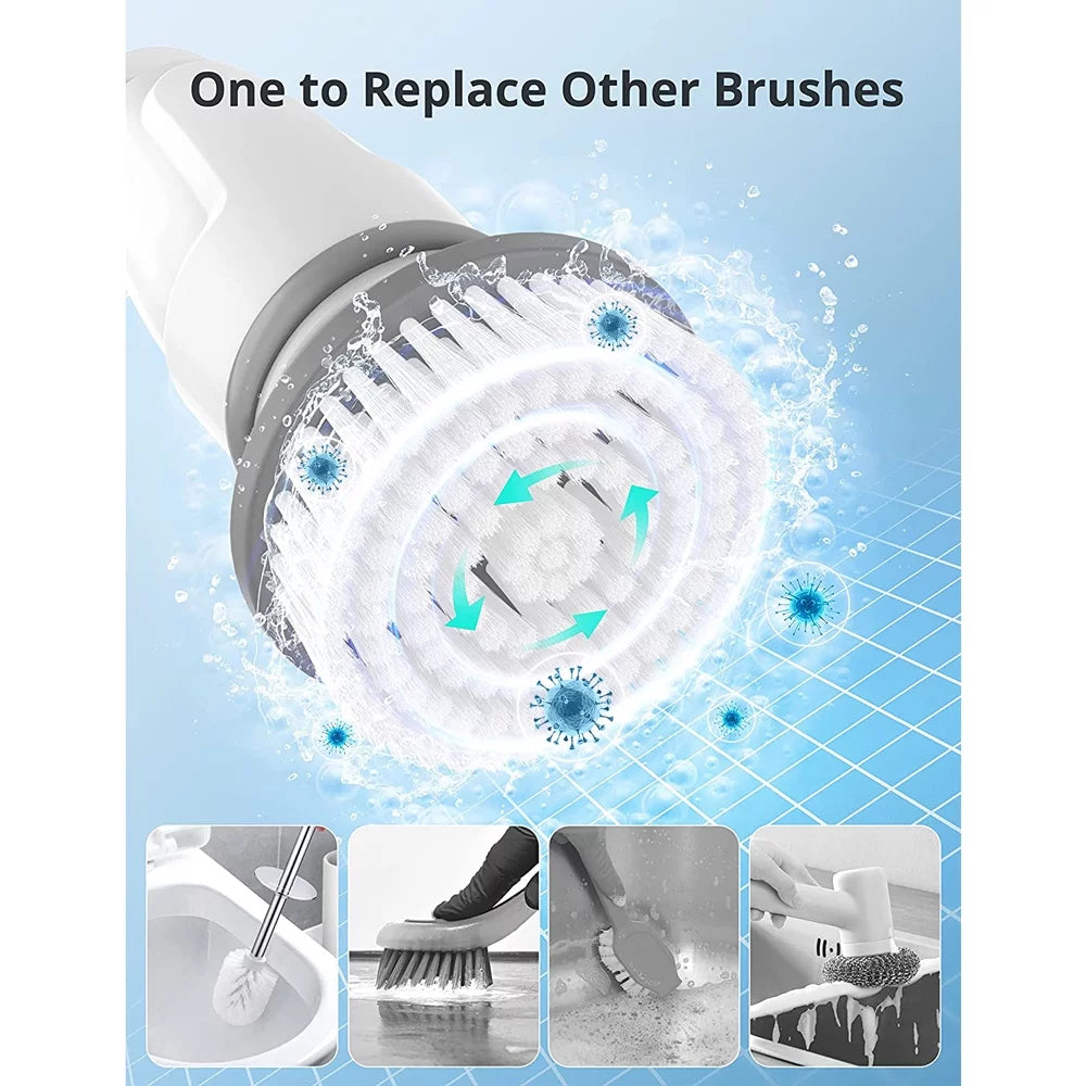 Cordless Electric Spin Scrubber with 4 Replaceable Heads U4595