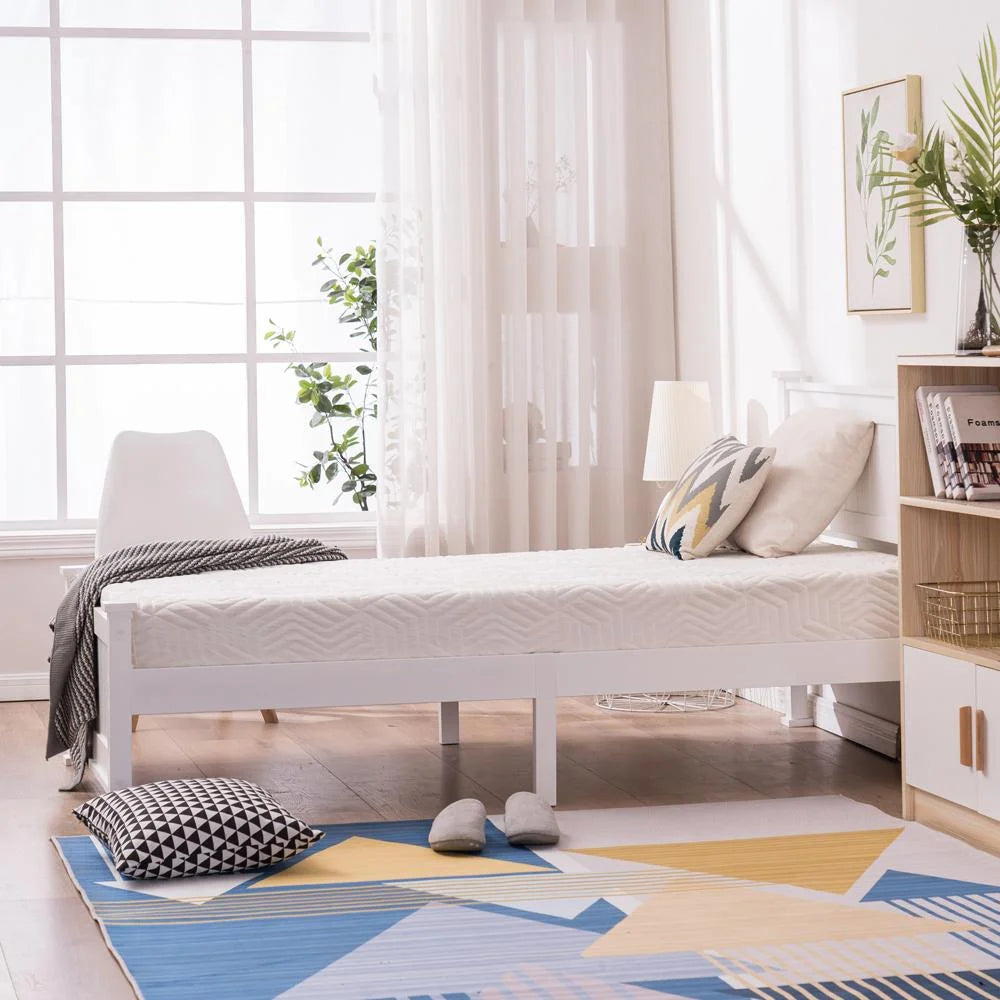 Gray Solid Pine Wood Twin Bed Frame with Headboard N784297