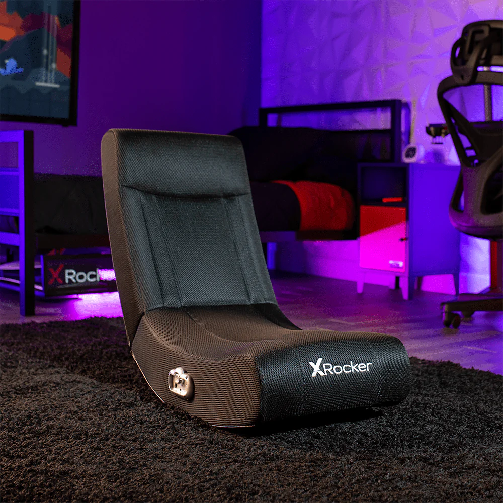 Black Mesh Floor Rocker Gaming Chair D3536