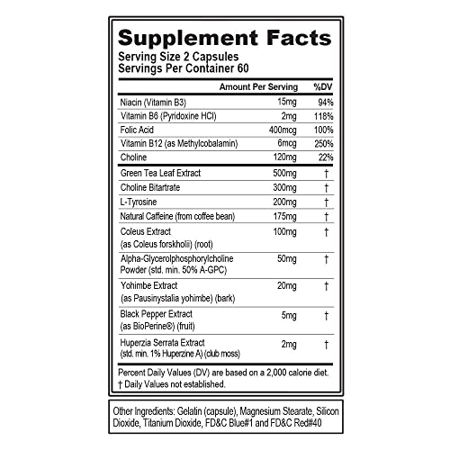 Thermogenic Fat Burner Supplement 60 Servings X2194