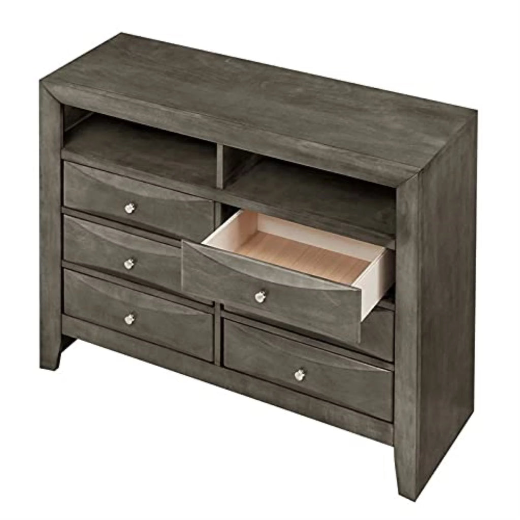 Gray 6 Drawer TV Stand I516