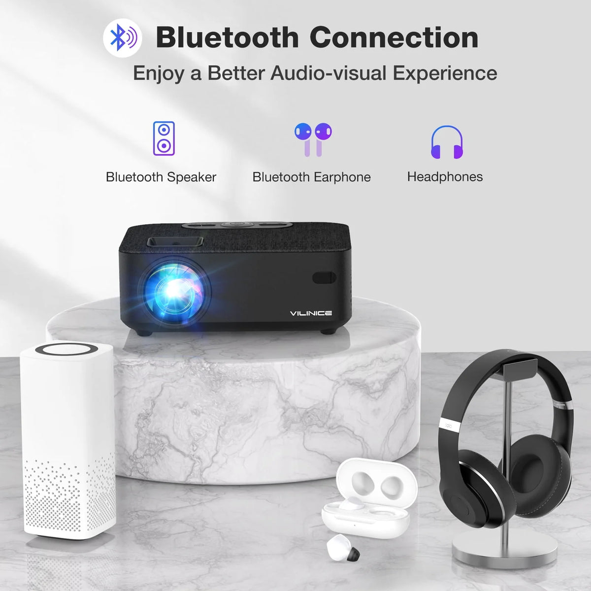 Mini WiFi Projector HD 1080P 240 LCD Display with Bluetooth C7481