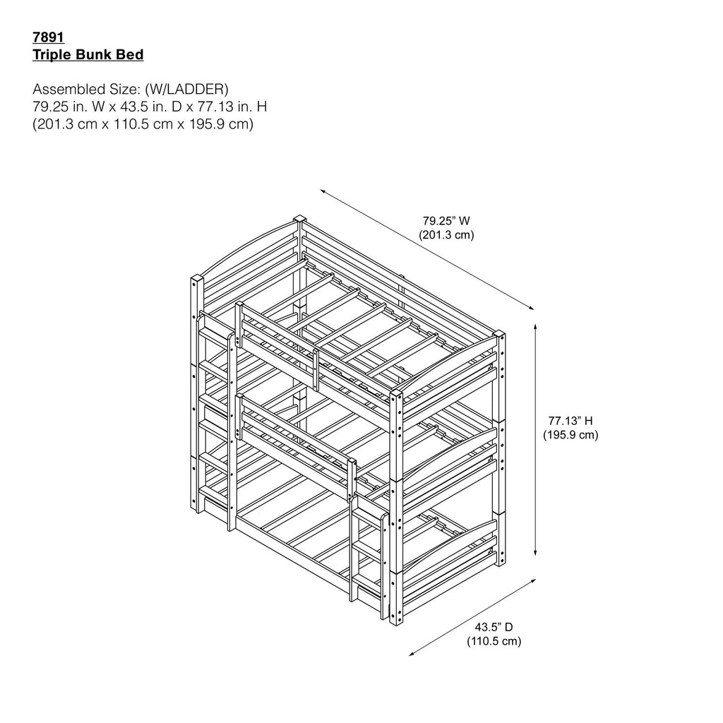 Mocha Triple Bunk Bed L34148