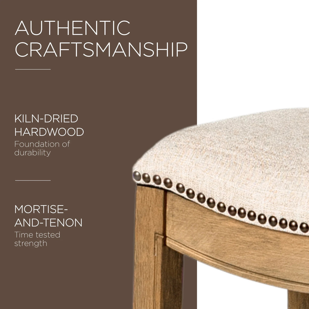 30" Bar Height Stool with Cream Fabric A974