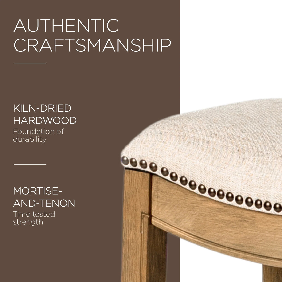 30" Bar Height Stool with Cream Fabric A974