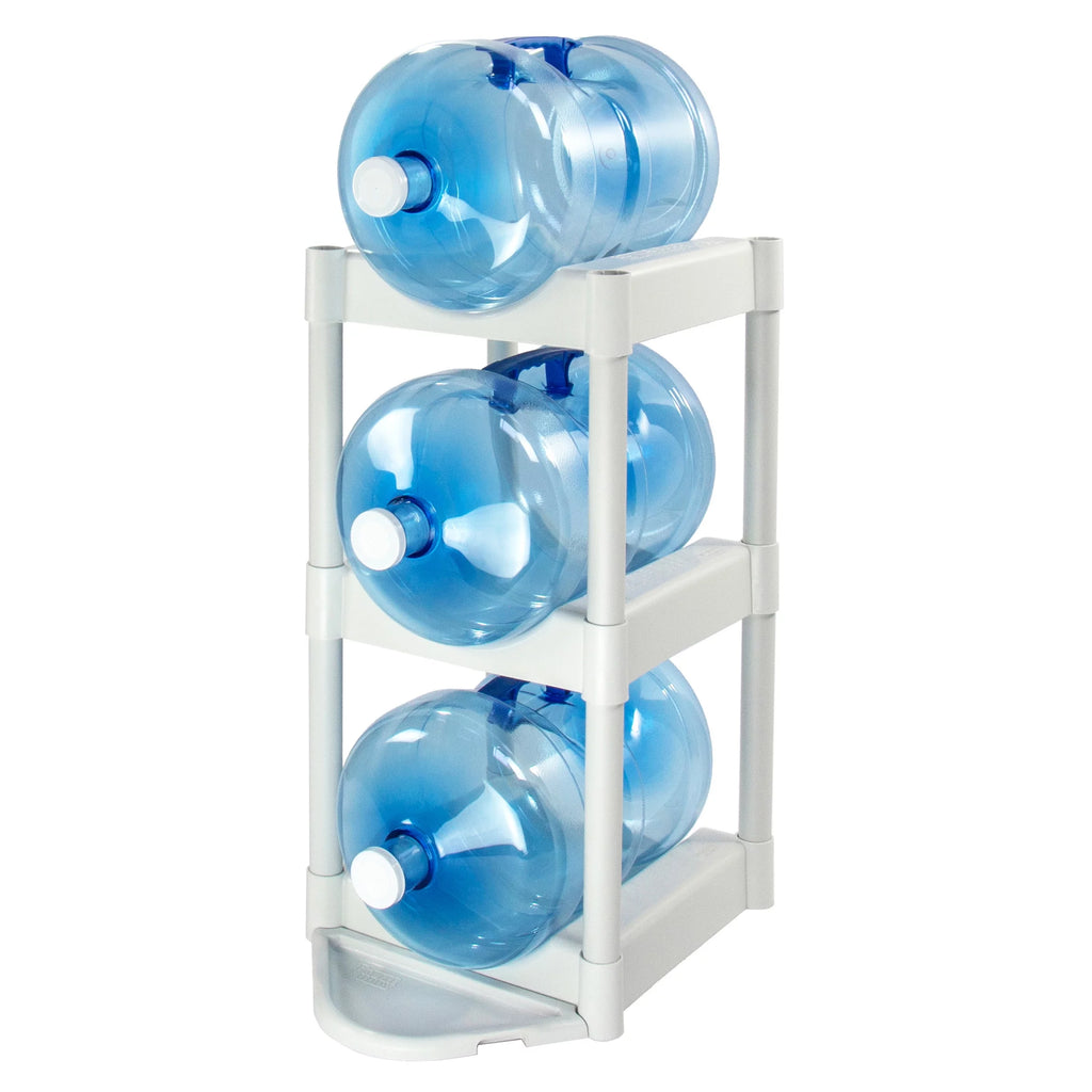 3-Tier White Plastic Storage System with Floor Protector J809417