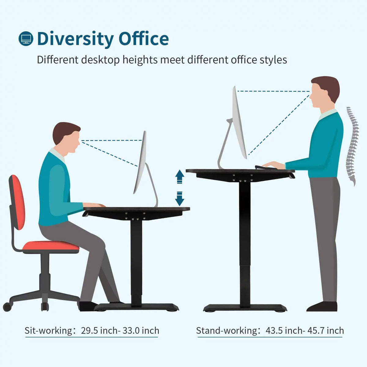 Black Electric Standing Desk B142