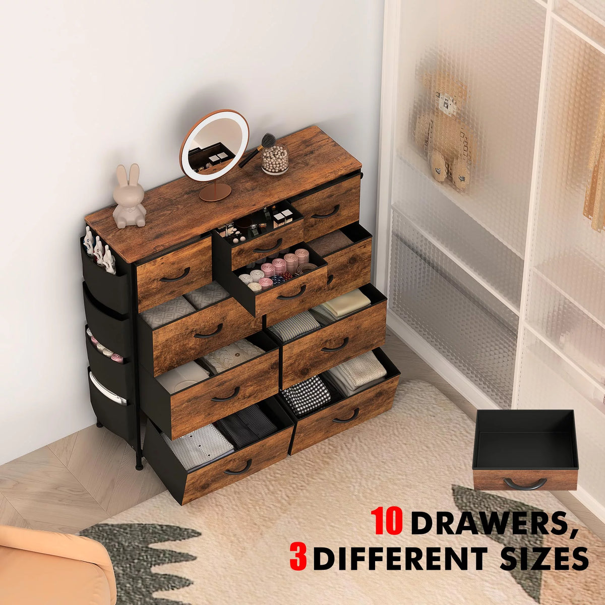 Brown 10 Drawer Dresser A578