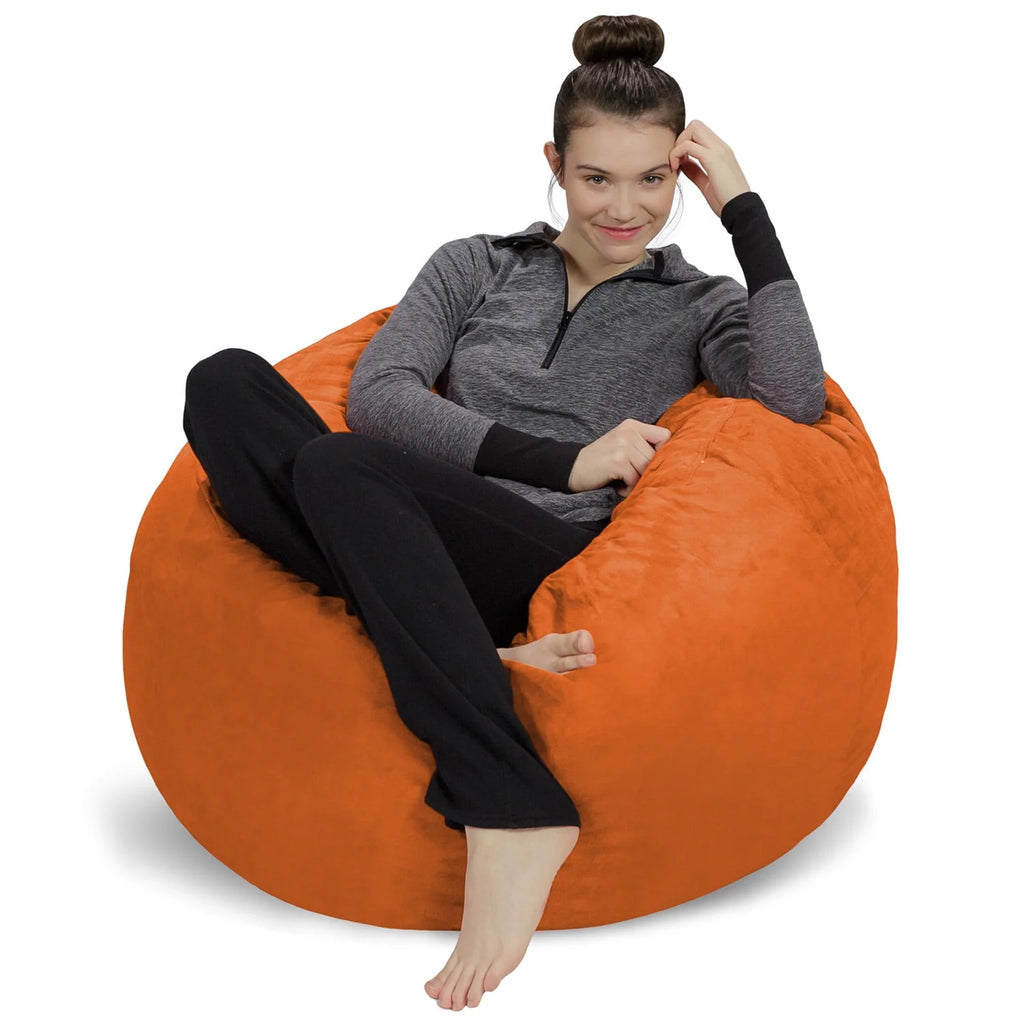Charcoal 3 ft Memory Foam Microsuede Bean Bag Chair K391